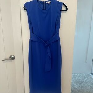 Calvin Klein Iris Blue Belted Midi Dress